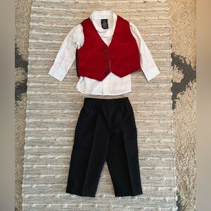 Nautica size 18 month red dress pants and vest set